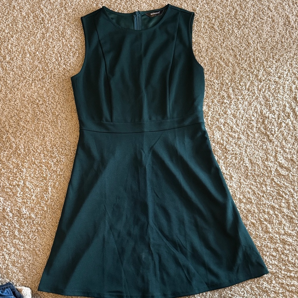 Allegra K Dark Green Sleeveless Mini Dress